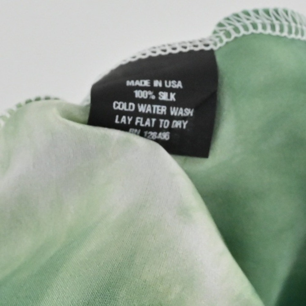 Aum Couture Tie Dye Lotus High Low Dress Womens Size M Green Silk Boho Y2K - Picture 8 of 9